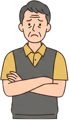 悩む男性のイラスト